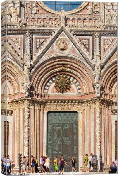 Main Door of the Duomo - Siena Canvas Print by Laszlo Konya