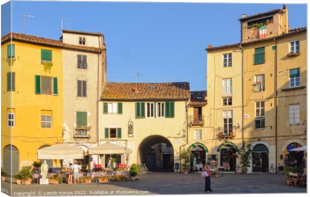 Piazza Anfiteatro - Lucca Canvas Print by Laszlo Konya