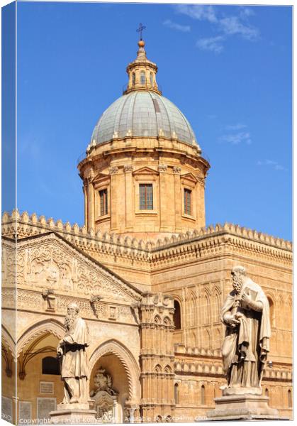 Dome of the Duomo - Palermo Canvas Print by Laszlo Konya