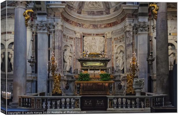 Altar of Saint Rainerius - Pisa Canvas Print by Laszlo Konya