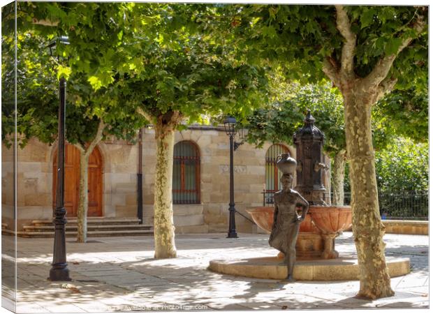 Fountain with Water Woman - Navarrete Canvas Print by Laszlo Konya