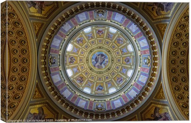 Cupola of St Stephen Basilica - Budapest Canvas Print by Laszlo Konya