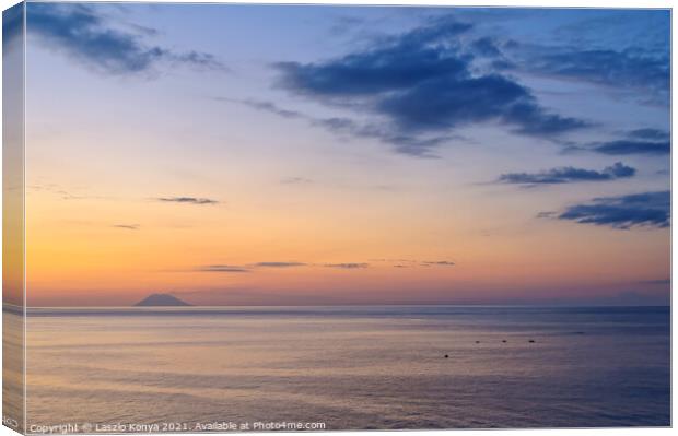 Twilight over the Tyrrhenian Sea - Tropea Canvas Print by Laszlo Konya