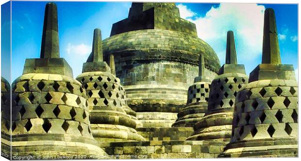 the beauty of Borobudur temple Canvas Print by John Lusikooy