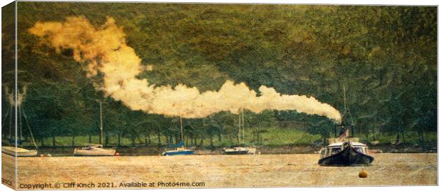 Coniston Steam Yacht Gondola fine art Canvas Print by Cliff Kinch