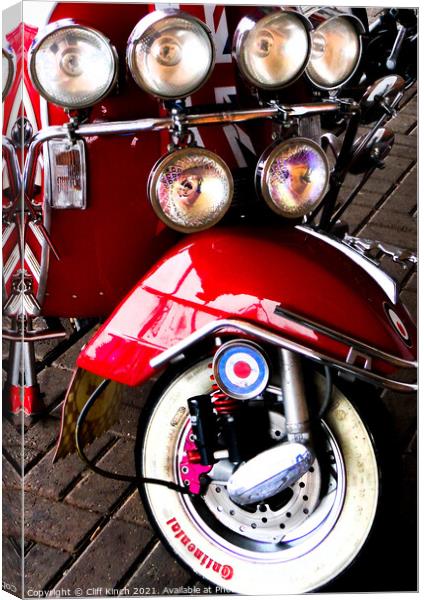 Vespa lights Canvas Print by Cliff Kinch