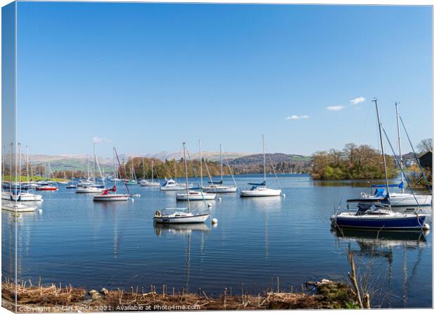 Peaceful Lake Windermere Canvas Print by Cliff Kinch