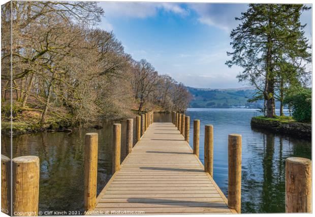 Landing Stage Lake Windermere Canvas Print by Cliff Kinch