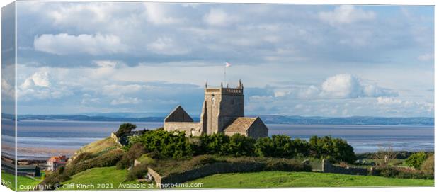 Uphill Church on the hill Canvas Print by Cliff Kinch
