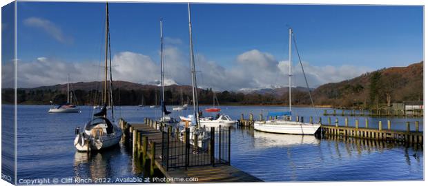 Lake Windermere from Ambleside Jetty Canvas Print by Cliff Kinch