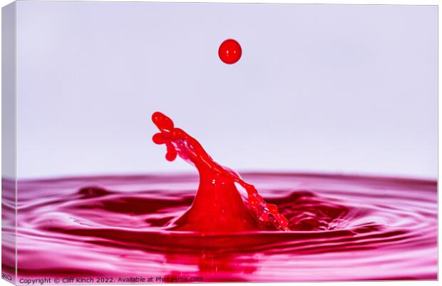Water drop - Pink Canvas Print by Cliff Kinch