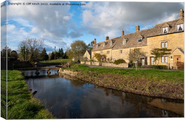 Lower Slaughter village Canvas Print by Cliff Kinch