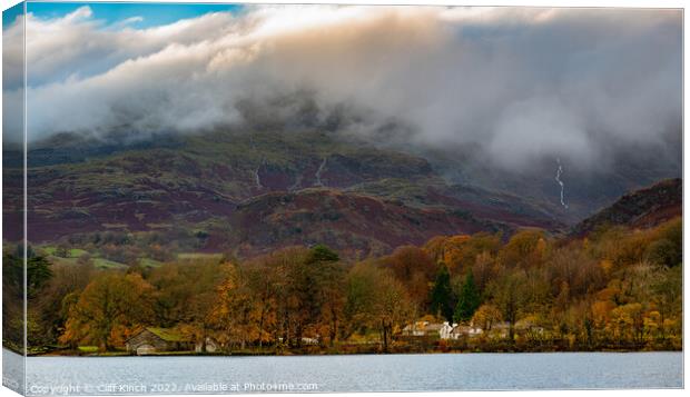 Coniston village lakeside Canvas Print by Cliff Kinch