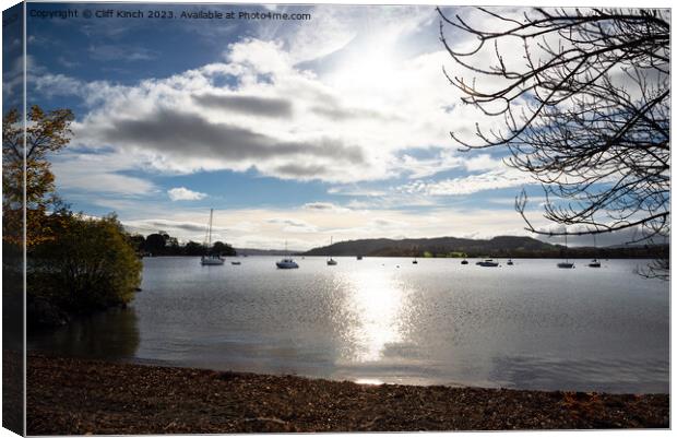 Lake Windermere from Borrans Park Canvas Print by Cliff Kinch
