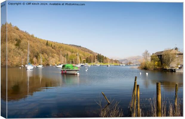 Serene Lake Windermere Canvas Print by Cliff Kinch