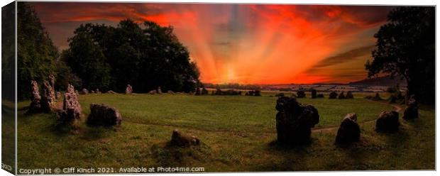 Rollright ancient stone circle  Canvas Print by Cliff Kinch