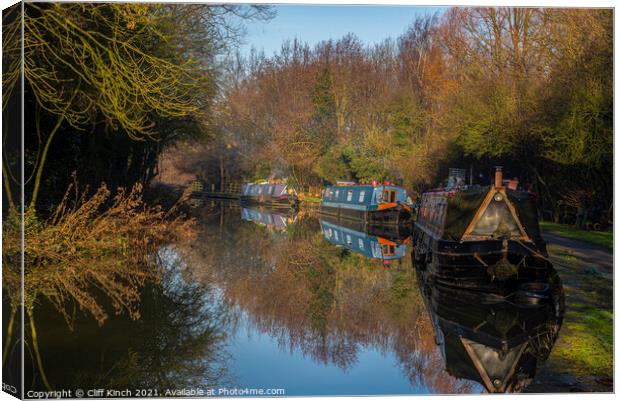 On the canal Canvas Print by Cliff Kinch