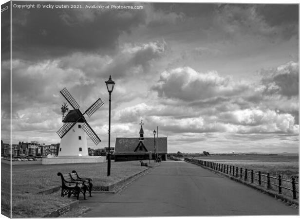 Lytham Windmill & Old Lifeboat House Canvas Print by Vicky Outen