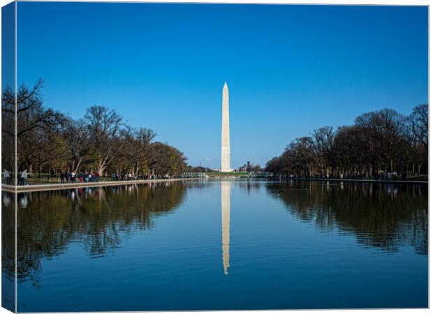 Washington Monument & Reflection Pool Canvas Print by Vicky Outen