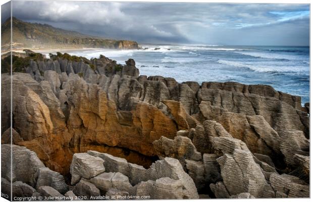 Punakaiki Pancake Rocks Canvas Print by Julie Hartwig