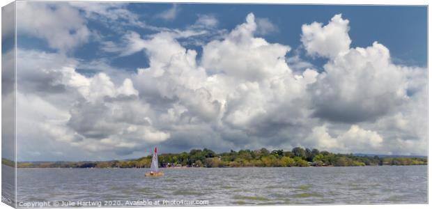 Clouds Over the Lake Canvas Print by Julie Hartwig