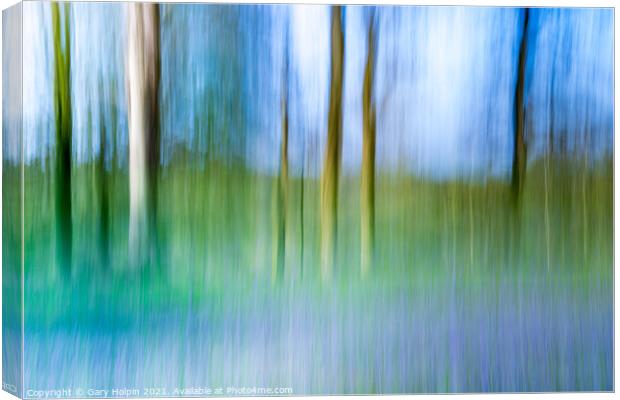 Bluebell wood abstract  Canvas Print by Gary Holpin