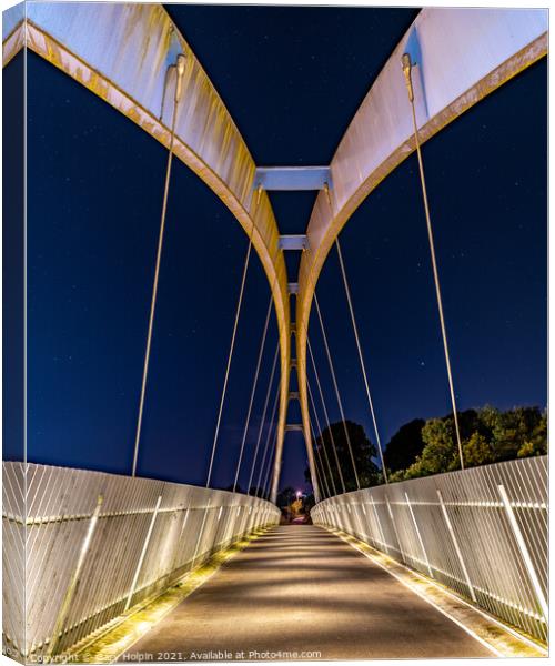 Redhayes Bridge Exeter at night Canvas Print by Gary Holpin