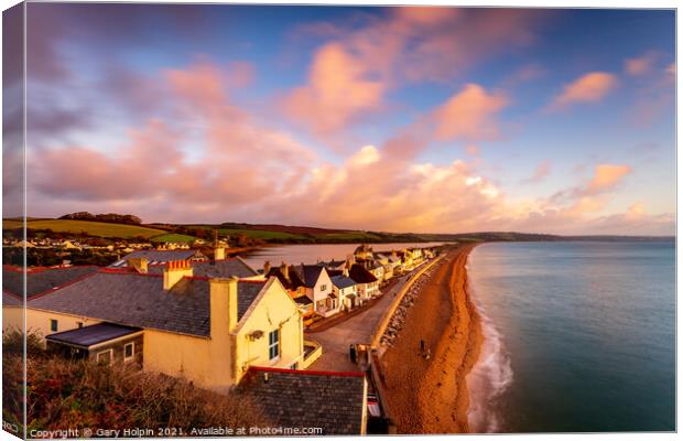 Sunset over Slapton Sands Canvas Print by Gary Holpin