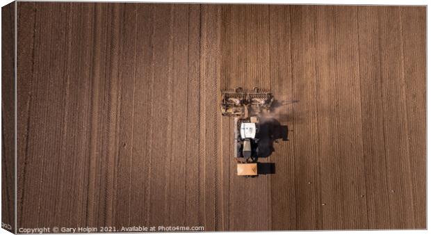 Tractor by drone Canvas Print by Gary Holpin