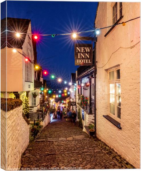 Clovelly at Christmas Canvas Print by Gary Holpin