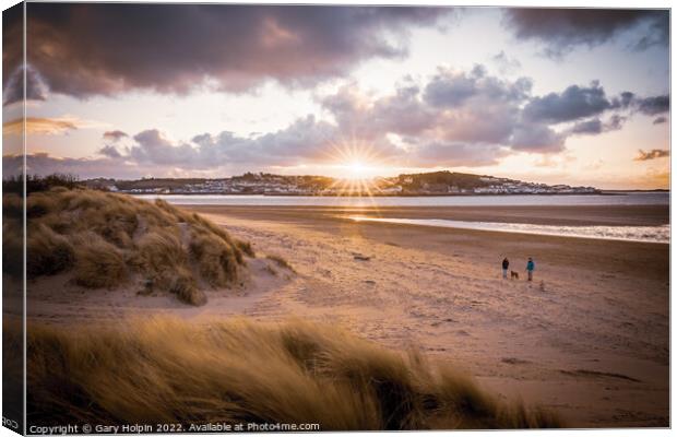 Instow beach sunset Canvas Print by Gary Holpin