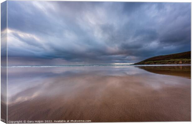 Saunton Sands reflections Canvas Print by Gary Holpin