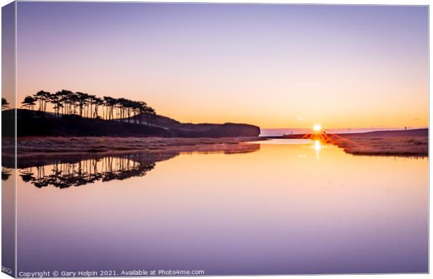 Sunrise over the River Otter at Budleigh Canvas Print by Gary Holpin