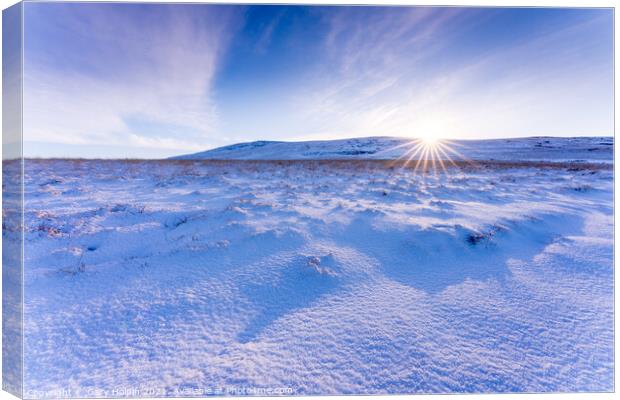 Sparkling winter sunrise over Dartmoor Canvas Print by Gary Holpin