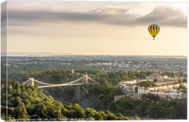 Hot Air Balloon over Clifton Canvas Print by Patrick Metcalfe