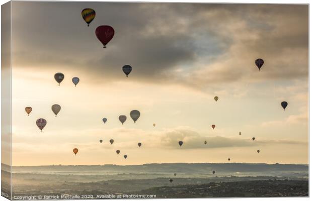 Sunrise Mass Balloon Ascent over Bristol Canvas Print by Patrick Metcalfe