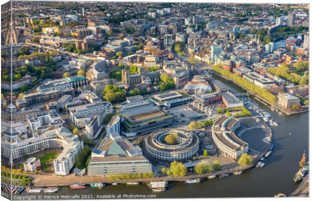 Bristol Harbourside from the Air Canvas Print by Patrick Metcalfe