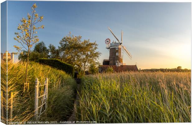 Sunset at Cley Windmill Canvas Print by Patrick Metcalfe