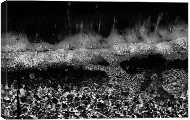 Water in the Fountain in black and white Canvas Print by Stephanie Moore