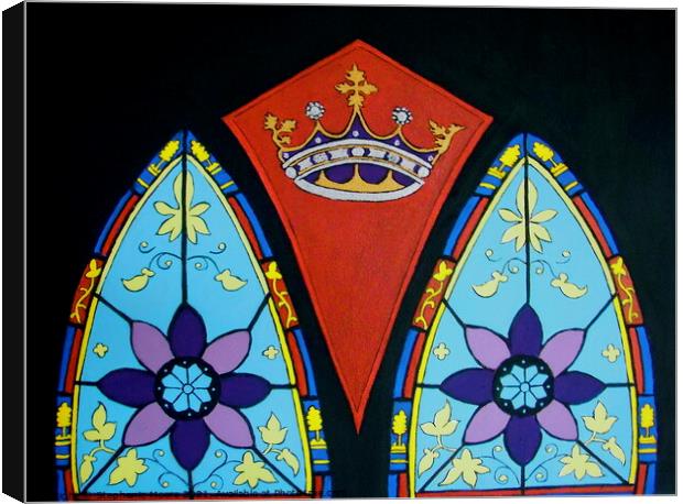 Painting of a Stained glass window  Canvas Print by Stephanie Moore