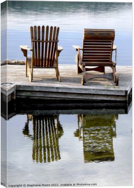 Deck Chair reflections Canvas Print by Stephanie Moore