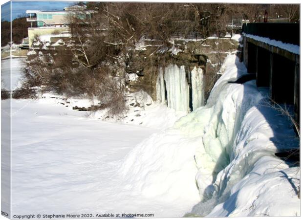 Frozen Rideau Falls , Ottawa Canvas Print by Stephanie Moore
