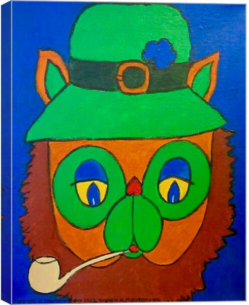 Leprechaun Cat Canvas Print by Stephanie Moore