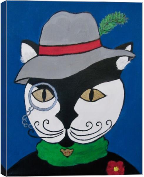 Debonair Cat Canvas Print by Stephanie Moore
