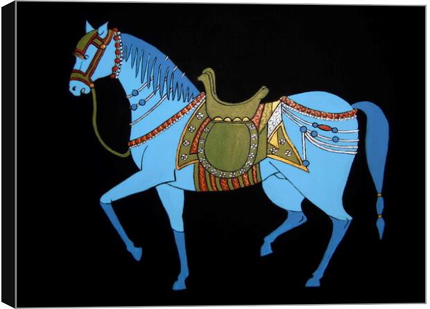 Mughal Horse Canvas Print by Stephanie Moore