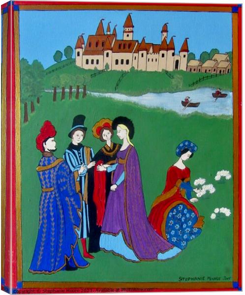 Medieval conversation Canvas Print by Stephanie Moore