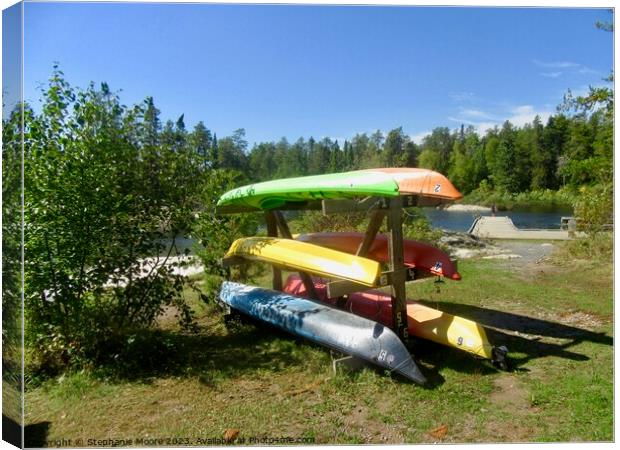 Outdoor  canoes river  Canvas Print by Stephanie Moore