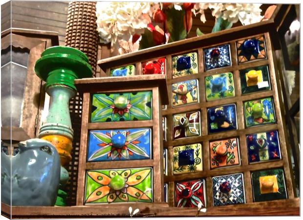 Colourful drawers Canvas Print by Stephanie Moore