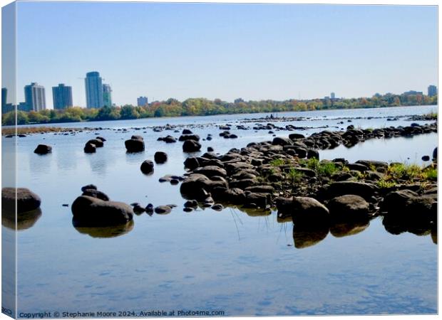 Low water in the Ottawa RIver Canvas Print by Stephanie Moore