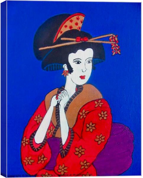 Red Geisha Canvas Print by Stephanie Moore